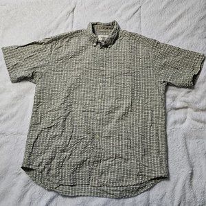 Vintage Eddie Bauer Brown/Green Plaid Short Sleeve Button Down Shirt L